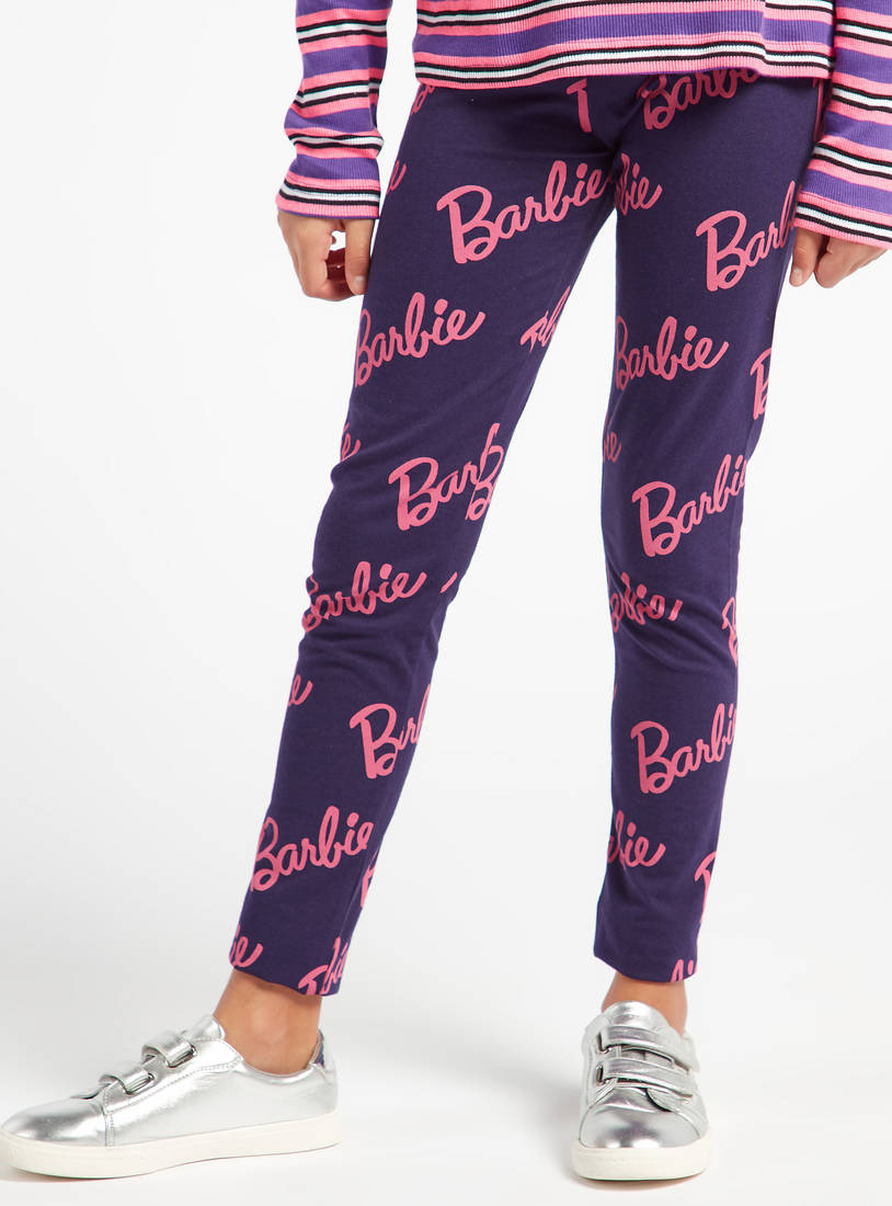Shop Full Length All-Over Barbie Print Leggings with Elasticised