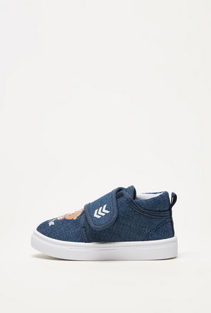 Printed Canvas Shoes with Hook and Loop Closure