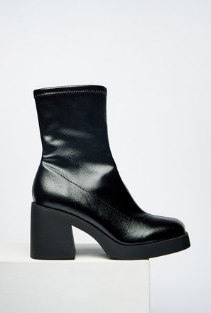 Textured Boots with Zip Closure and Block Heels-mxwomen-shoes-boots-1