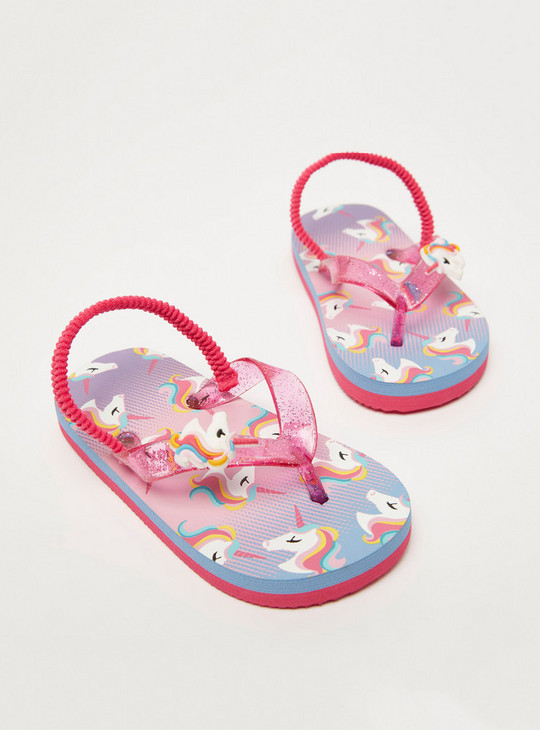 Printed Flip-Flops with Elasticated Straps