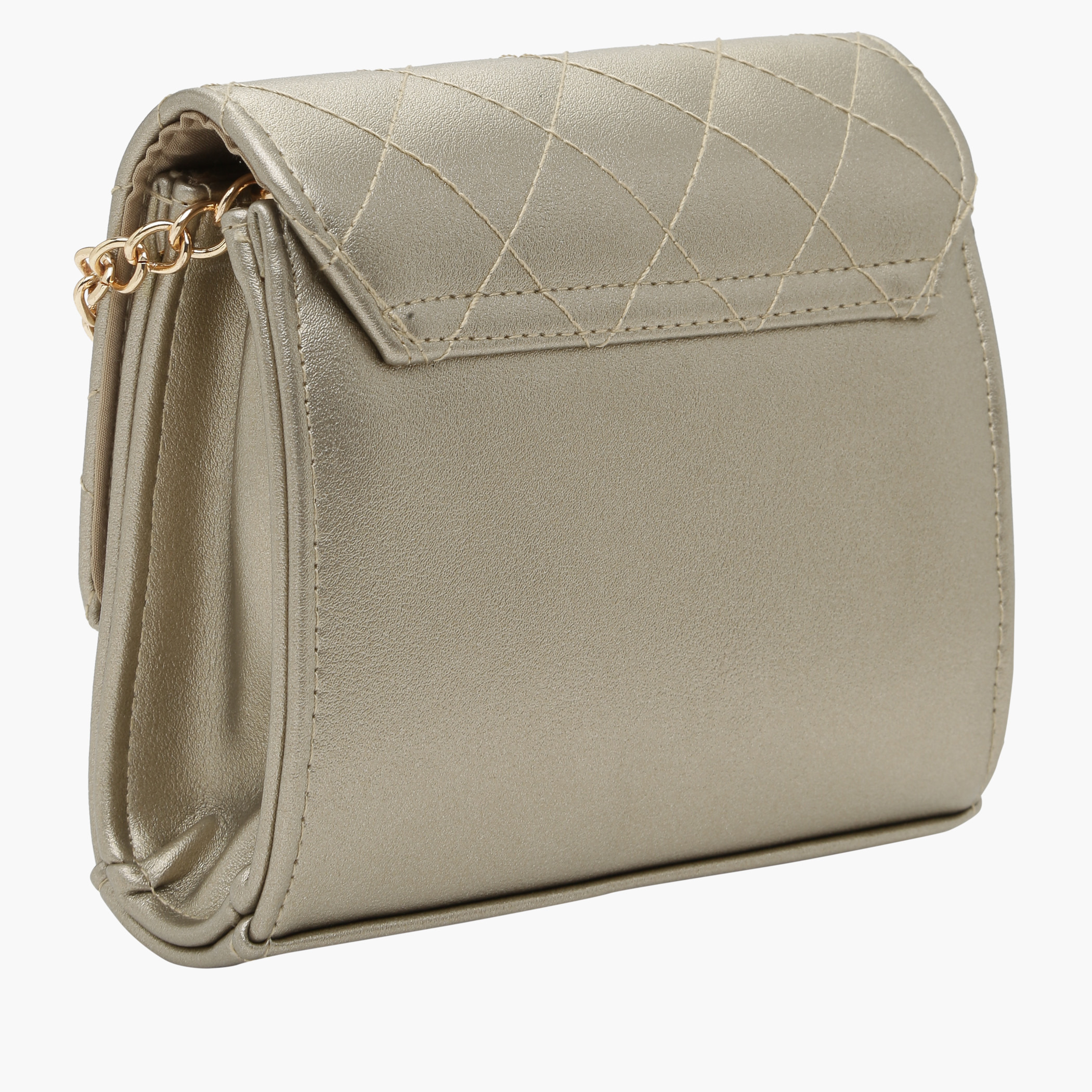 Shop Quilted Sling Bag with Flap Online Max Bahrain