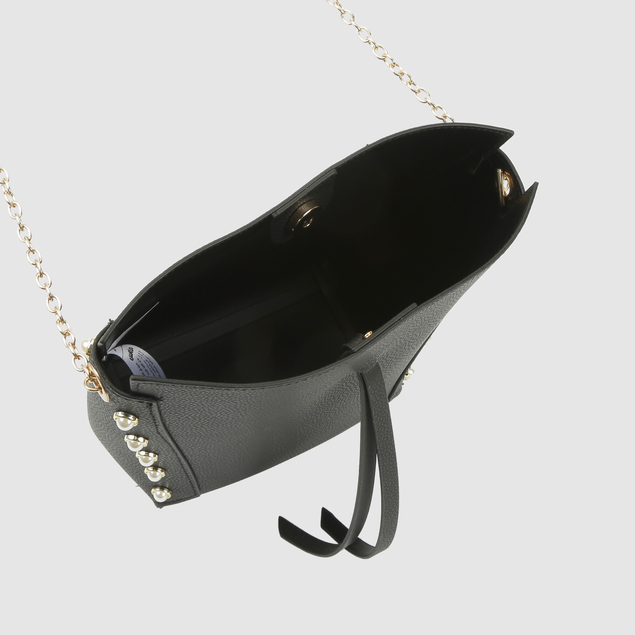 Shop Pearl Detail Crossbody Bag with Magnetic Snap Closure Shop Pearl Detail Crossbody Bag with Magnetic Snap Closure