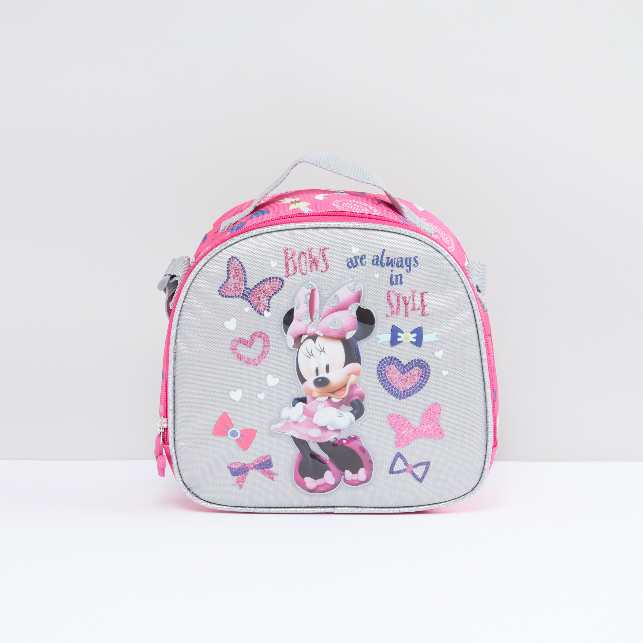 Shop Minnie Mouse Printed Lunch Bag with Zip Closure Online