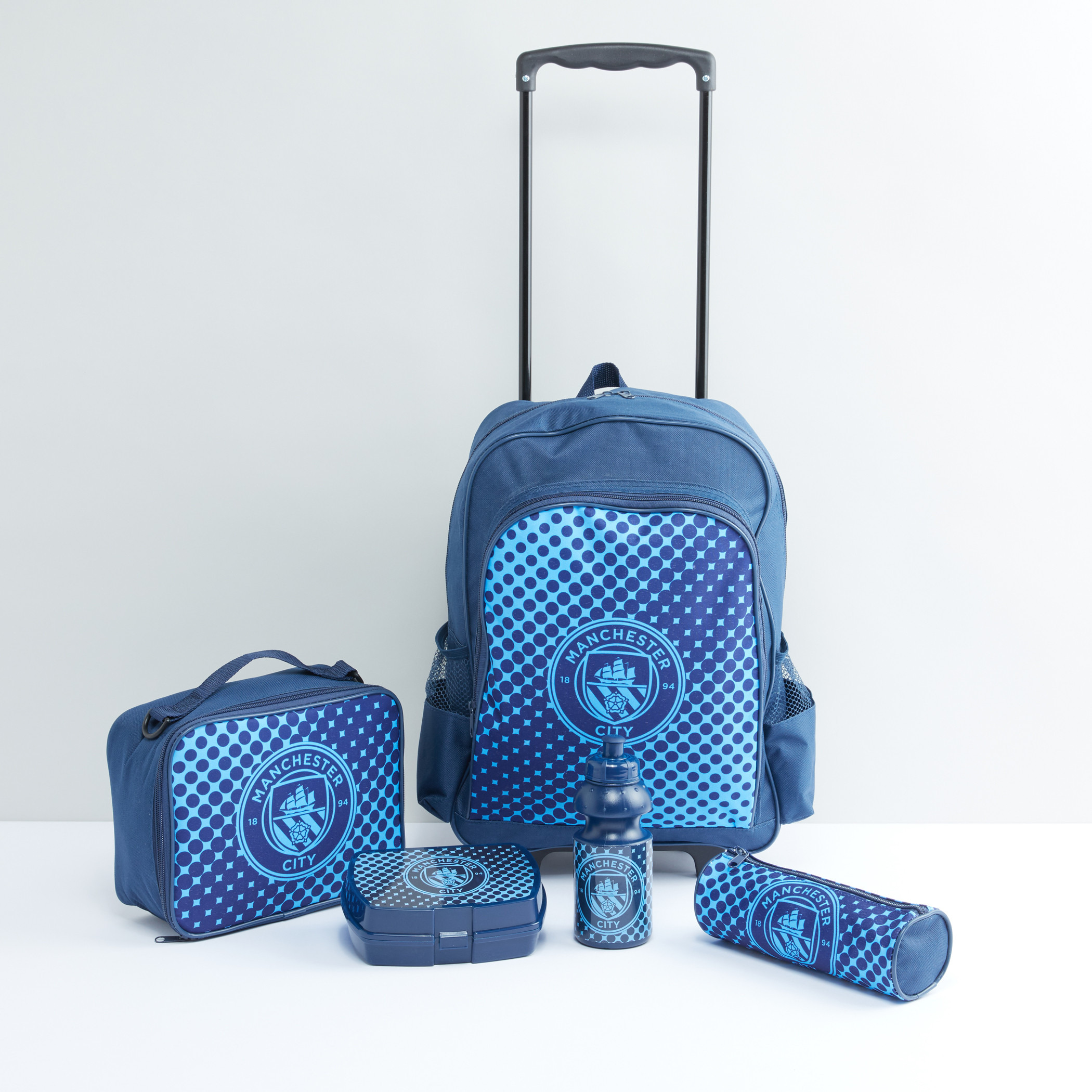 Shop Manchester City Printed 5 Piece Trolley Backpack Set Online Max UAE