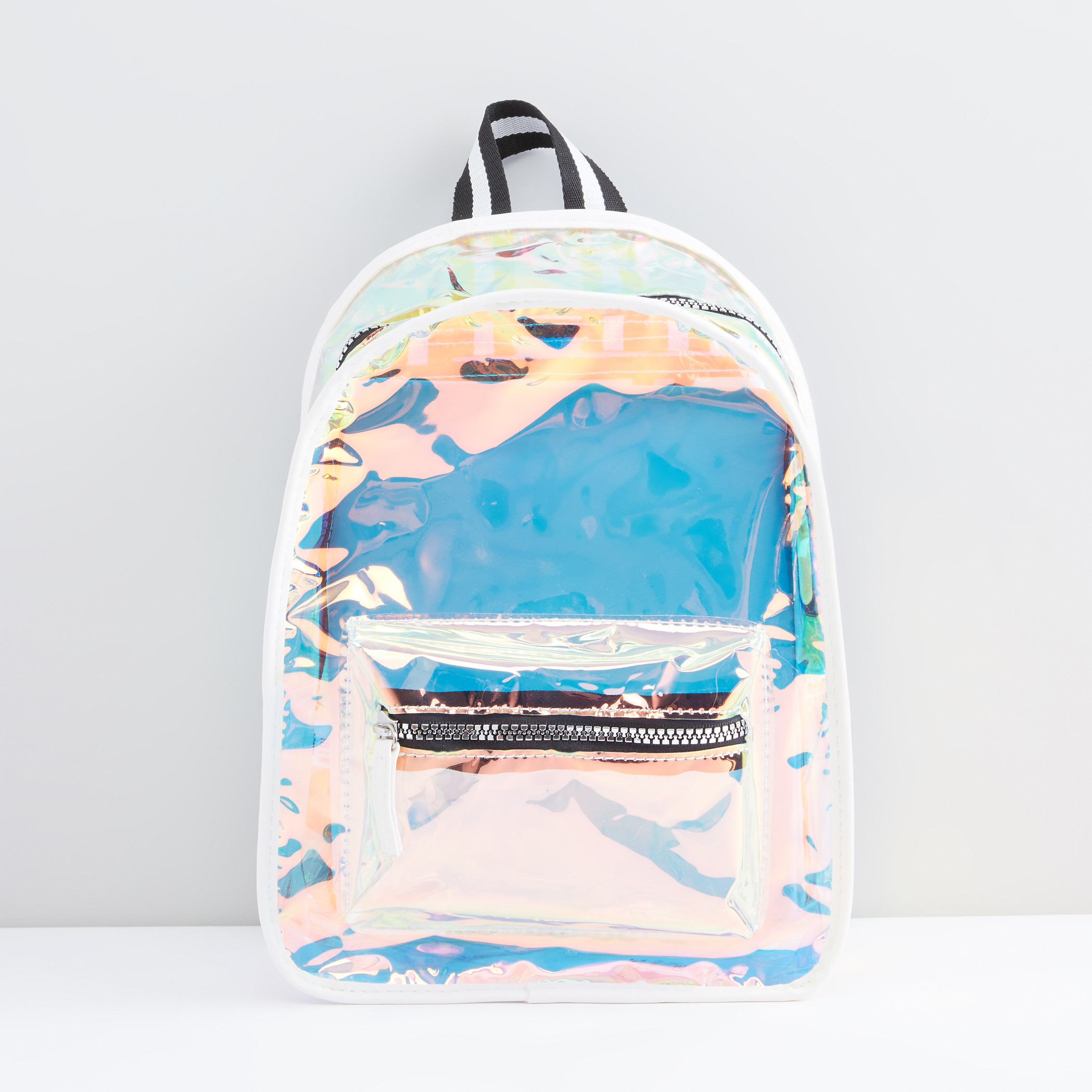 Shop Transparent Backpack with Zip Closure and Adjustable Straps