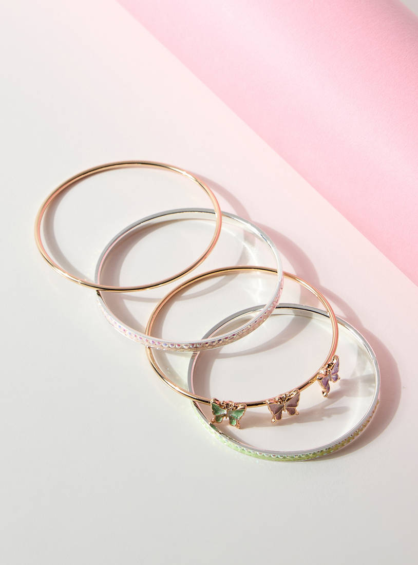 Pack of 4 - Assorted Metallic Bangle-Bangles & Bracelets-image-0