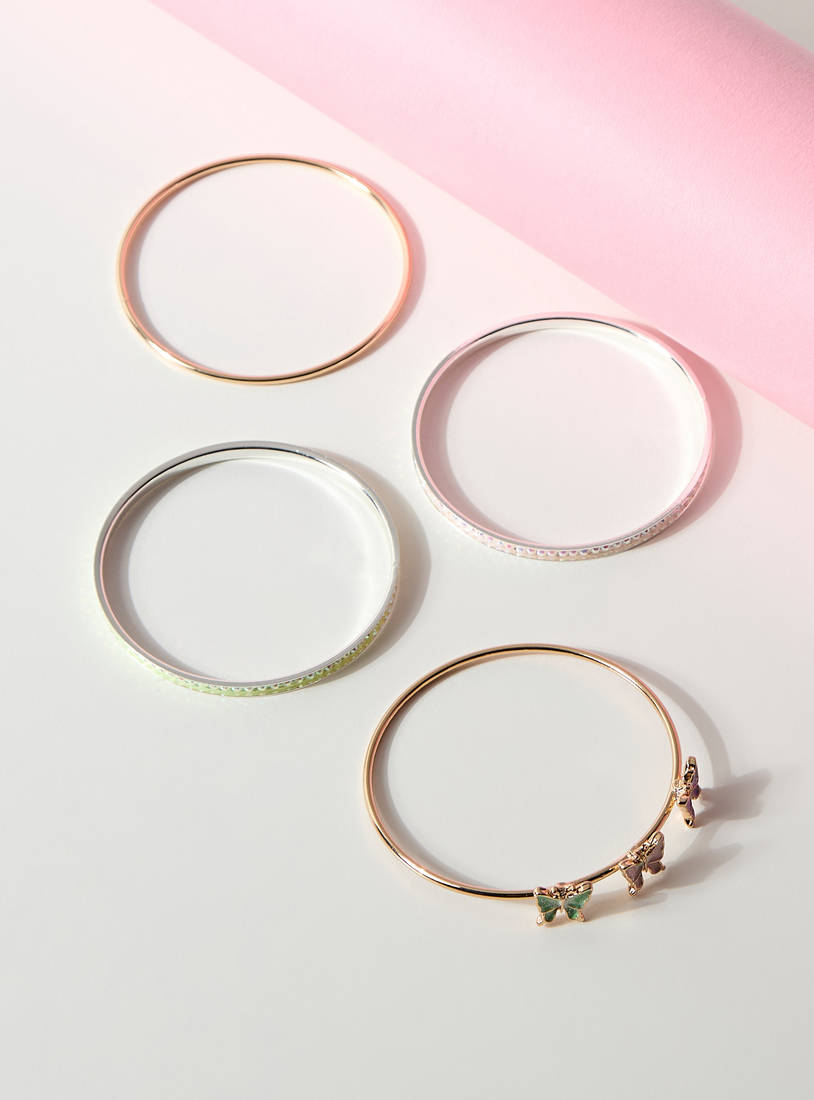 Pack of 4 - Assorted Metallic Bangle-Bangles & Bracelets-image-1