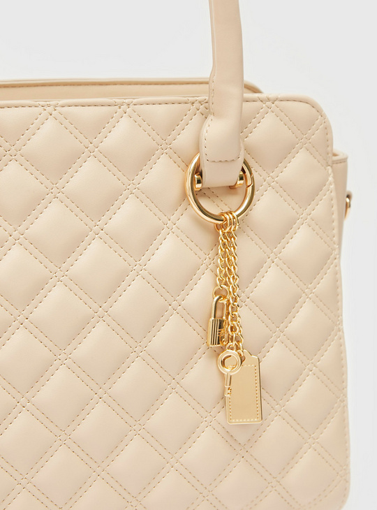 Quilted Hand Bag with Double Handles