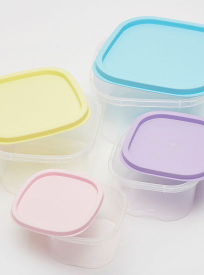 4-Piece Container Set with Coloured Lids