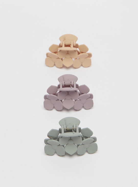 Set of 3 - Solid Hair Clamp with Cut-Out Detail
