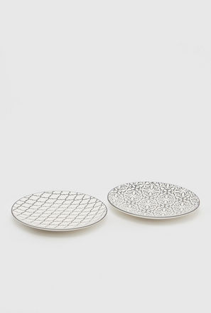 Set of 2 - Printed Ceramic Plate