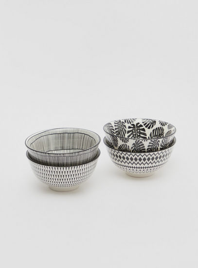 Set of 4 - Printed Ceramic Bowl