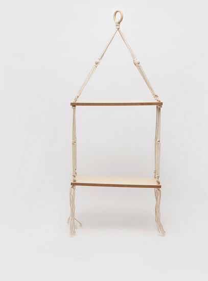 Hanging Wooden Shelf - 30.2x10.5x5.7 cms-Home Décor-image-0