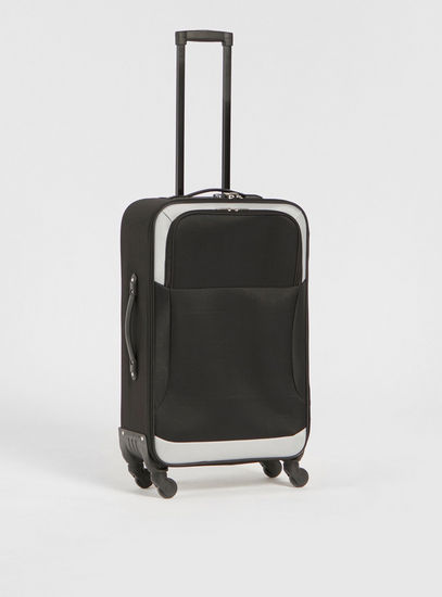 Solid Soft Suitcase with Retractable Handle and Wheels - 41x20.5x68 cms