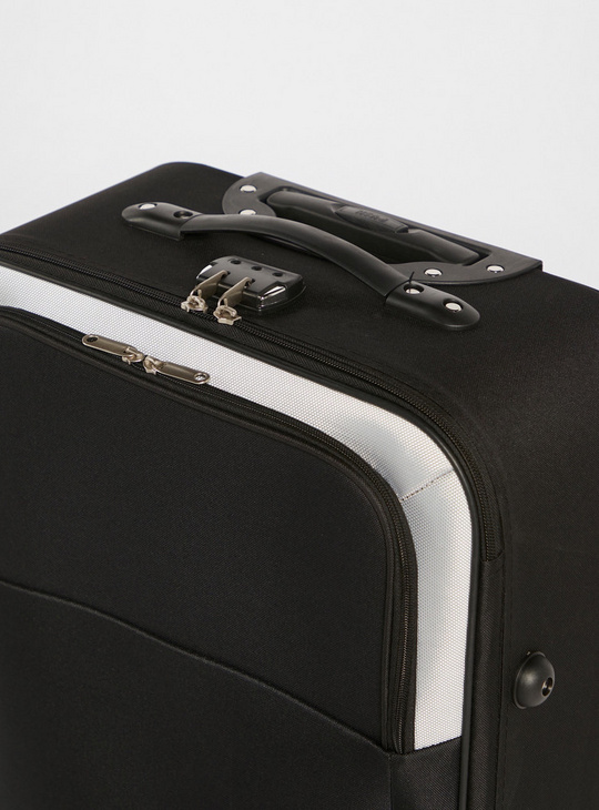 Solid Soft Suitcase with Retractable Handle and Wheels
