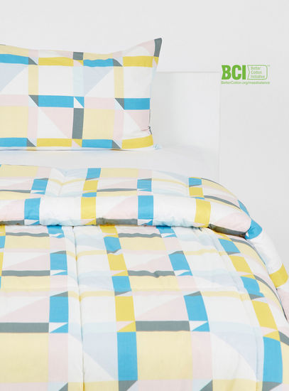 Printed 2-Piece BCI Cotton Single Comforter Set - 220x160 cms