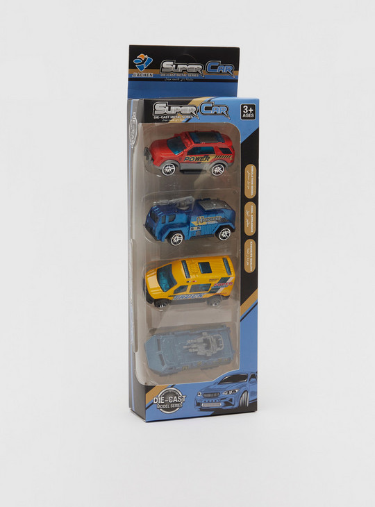 Set of 4 - Super Car Playset