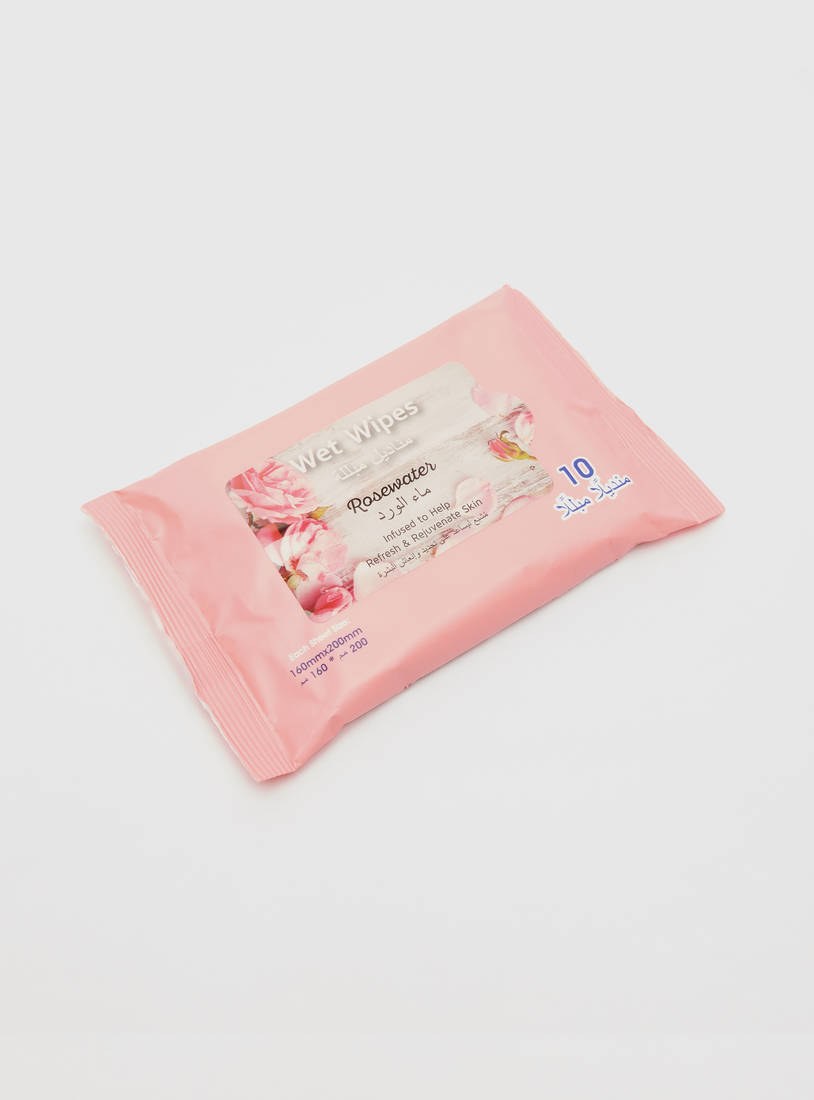 Set of 5 - Rosewater Infused 10-Piece Wet Wipes-Travel Accessories-image-1