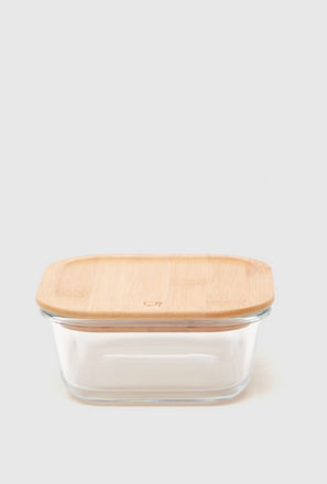 Glass Food Container - 13.4x13.4x6 cms