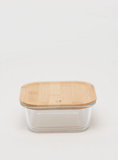 Glass Food Container - 15.5x15.5x6.8 cms