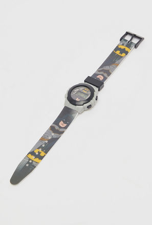 Batman Print Digital Wrist Watch with Pin Buckle Closure