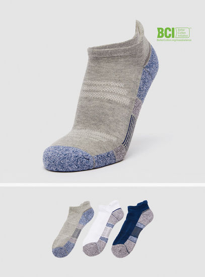 Set of 3 - Colourblock BCI Cotton Ankle Length Socks