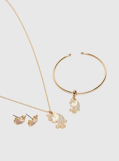 Embellished 3-Piece Unicorn Accent Jewellery Set