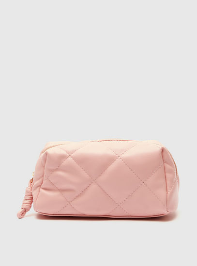 Quilted Pouch with Zip Closure