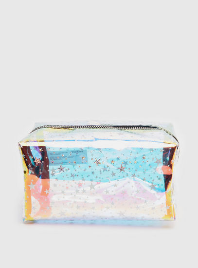 Star Print Pouch with Zip Closure