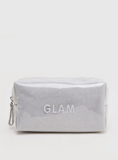 Glam Print Pouch with Zip Closure
