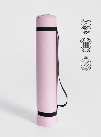 Solid Yoga Mat with Strap - 183x61x0.5 cms-Other Accessories-image-0
