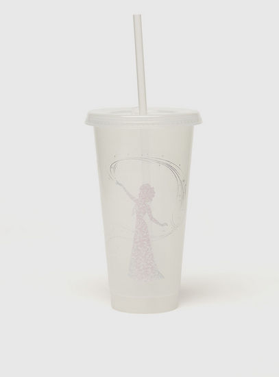 Frozen Print Colour Changing Cup with Lid and Straw - 680 ml