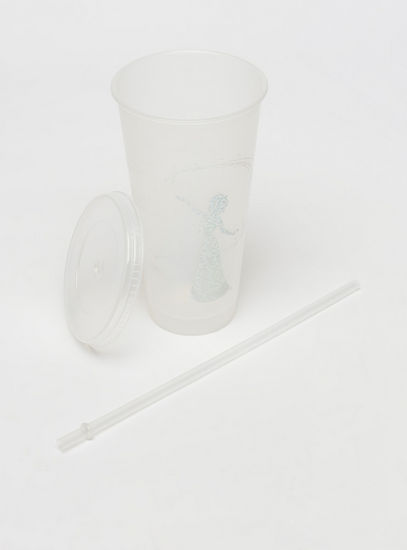 Frozen Print Colour Changing Cup with Lid and Straw - 680 ml-Dining-image-1