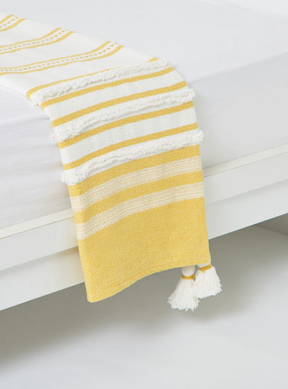 Striped Throw with Tassel Detail - 152x127 cms