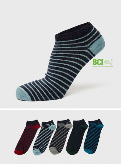Set of 5 - Striped BCI Cotton Ankle Length Socks