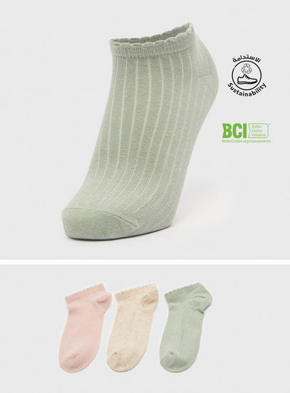 Set of 3 - Assorted BCI Cotton Ankle Length Socks