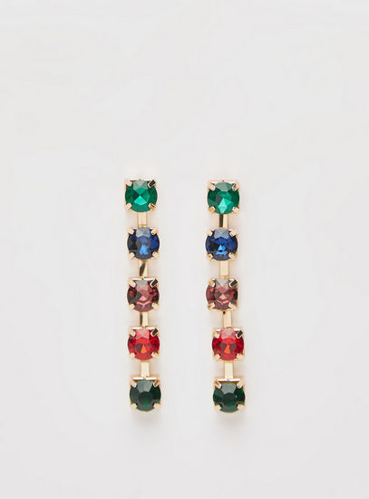 Studded Dangler Earring with Pushback Closure
