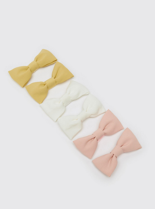 Set of 6 - Bow Accented Hair Clip