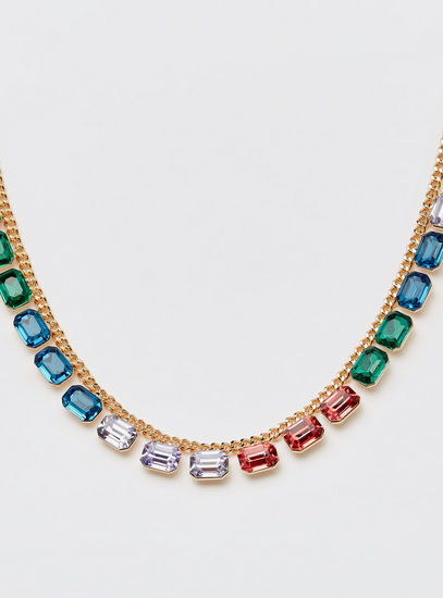 Embellished Necklace with Lobster Clasp Closure