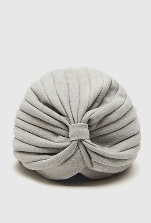 Textured Turban with Pleat Detail