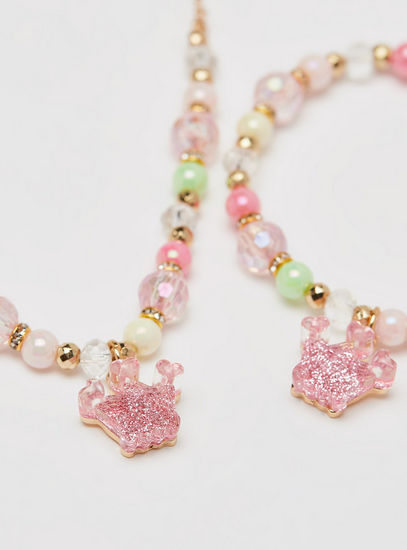 Bead Embellished Necklace and Bracelet Set