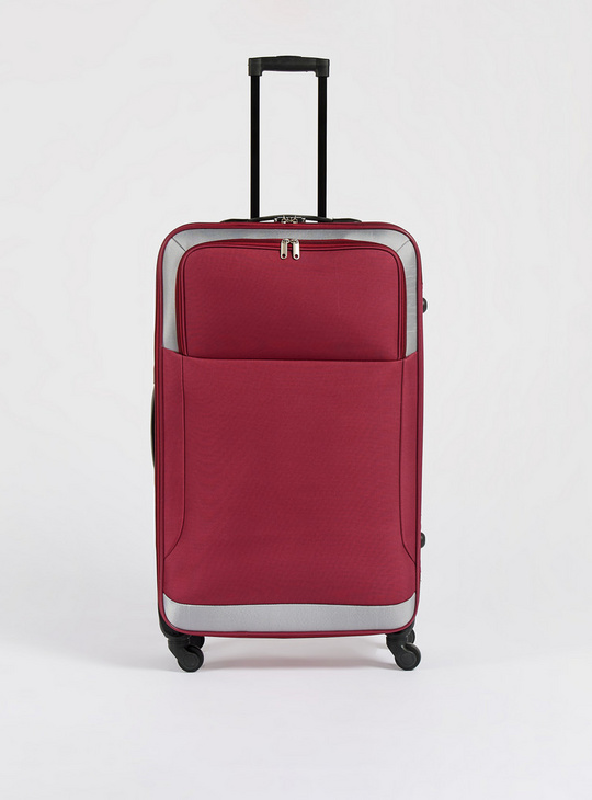 Solid Soft Suitcase with Retractable Handle and Wheels - 46x23x78 cms