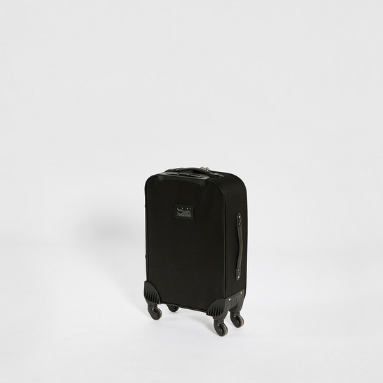 Textured Soft Suitcase with Retractable Handle and Wheels - 36x18x58 cms