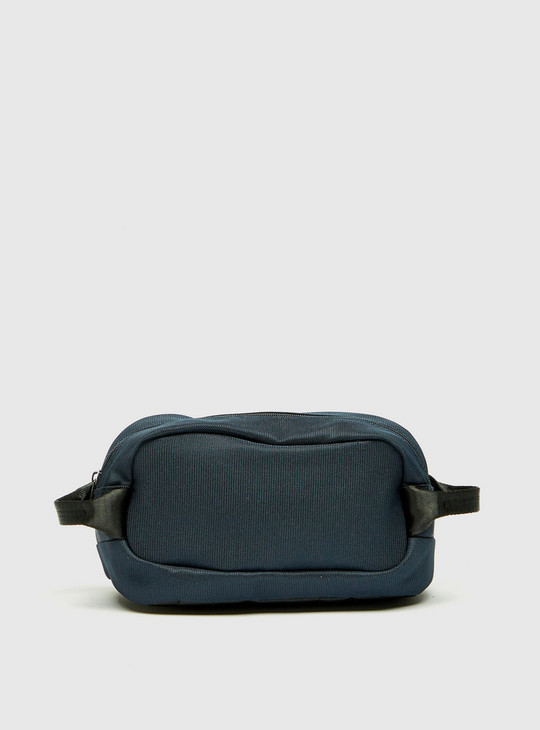 Solid Pouch with Zip Closure and Side Straps