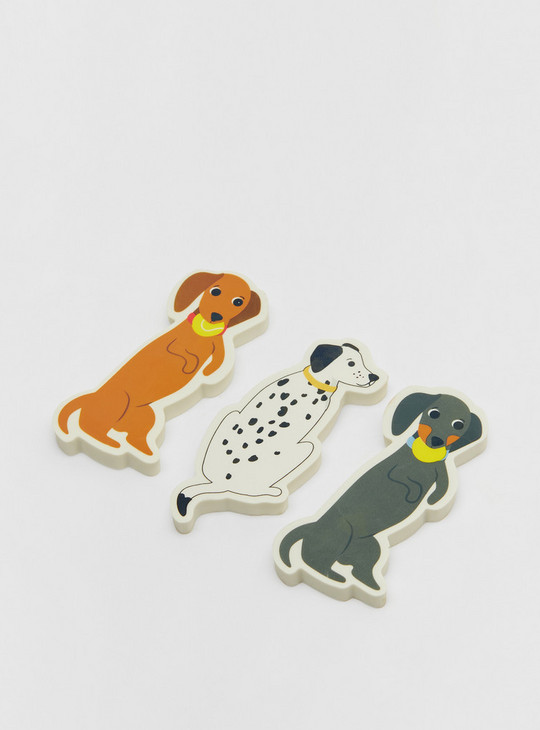 Set of 3 - Assorted Dog Patterned Eraser