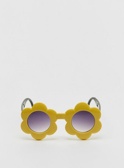 Sunflower Shaped Sunglasses with Nose Pads-Sunglasses-image-0