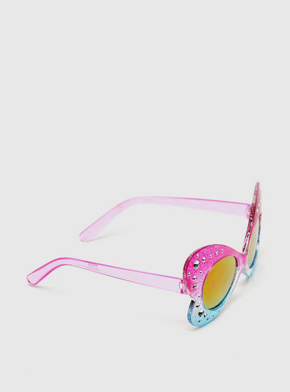 Butterfly Shaped Full Rim Sunglasses with Metal Accent Detail-Sunglasses-image-1