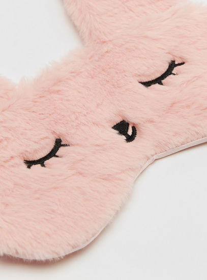 Printed Faux Fur Eye Mask-Travel Accessories-image-1