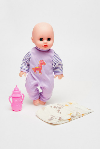 Baby Doll with Sipper Mug and Diaper Set