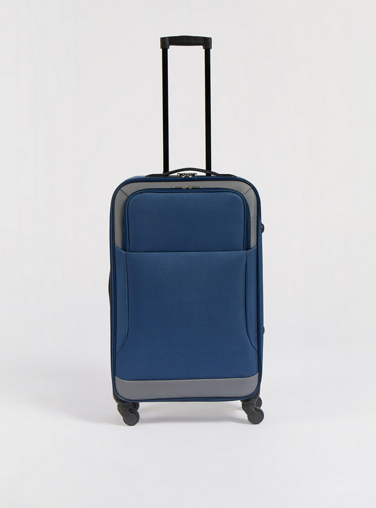 Solid Soft Suitcase with Retractable Handle and Wheels - 41x20.5x68 cms